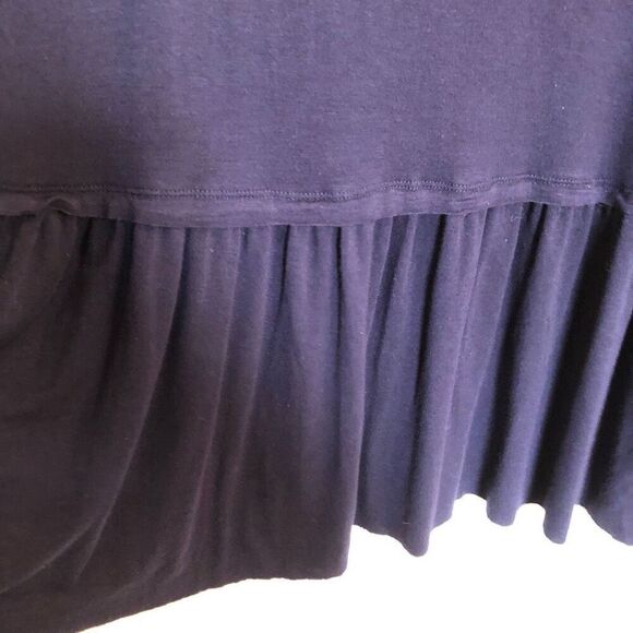 ZENANA - NWOT - L Sz Small - Short-Sleeve Tunic-Length Top w/Peplum in Navy Blue - Picture 7 of 12